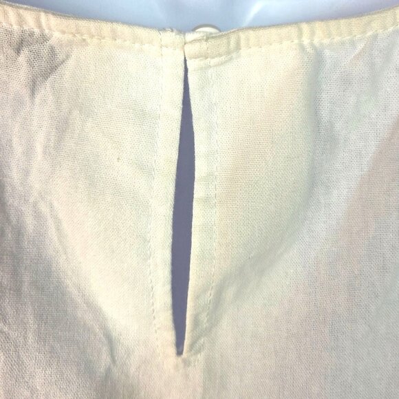 Buru Womens White Cotton Sleeveless Tiered Ruffle Top L - Picture 7 of 7